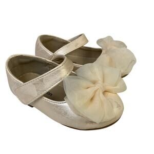 Thee Bron Toddler Girls Size 6 Beige Mary Jane Closed Round Toe Bow Shoes